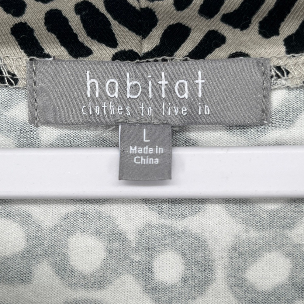 Habitat Dots & Lines Cowl Neck Tank Top Black/White Lagenlook Sz Large Art Layer - Picture 5 of 5